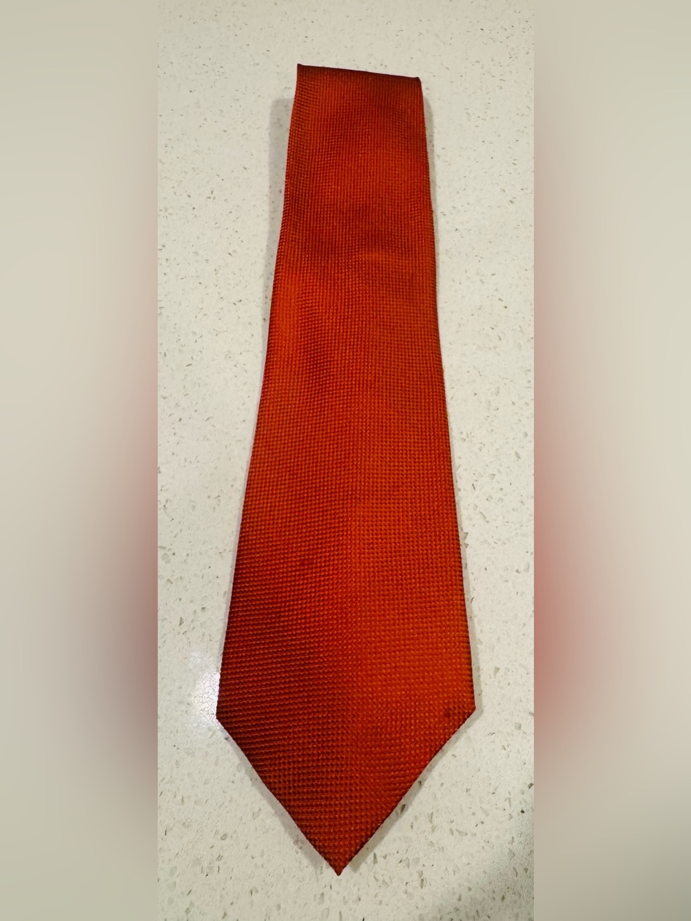 Men's Orange Woven Silk Tie